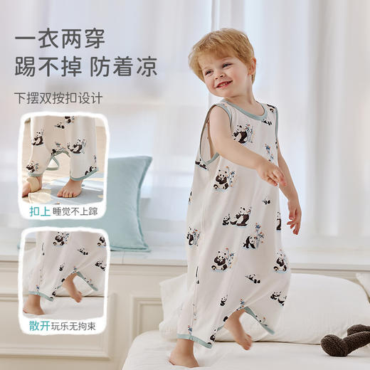 【2025年春夏新品】i-baby/英伦宝贝恒温儿童睡袍宝宝背心式睡裙夏季男童女童家居服 商品图2