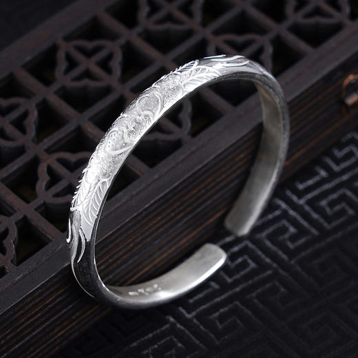 子佩集S999银【花晖人静】手工纯银手镯原创设计【55011116】2503 商品图3