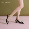 【HARSON】BF3 哈森25春季新品女鞋尖头粗跟蝴蝶结舒 适后空鞋HM256013 商品缩略图0