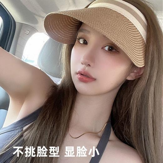 雀说 遮阳帽子女夏季空顶防晒防紫外线沙滩出游草编草帽太阳帽5ZF-3172 商品图3
