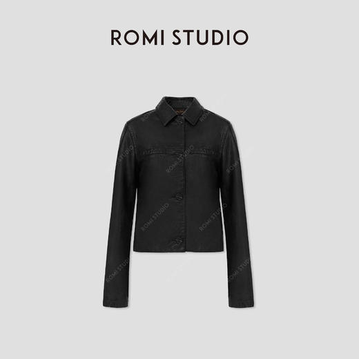 ROMI STUDIO“摩登复古”土耳其绵羊皮修身短款皮衣外套RW24WW01163 商品图0