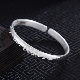 子佩集S999银【出水芙蓉】手工纯银手镯原创设计【55021105】2503