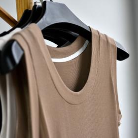 丁摩 【西装搭子衫】春女装新款百搭无袖针织显瘦u领打底衫5ZF-143