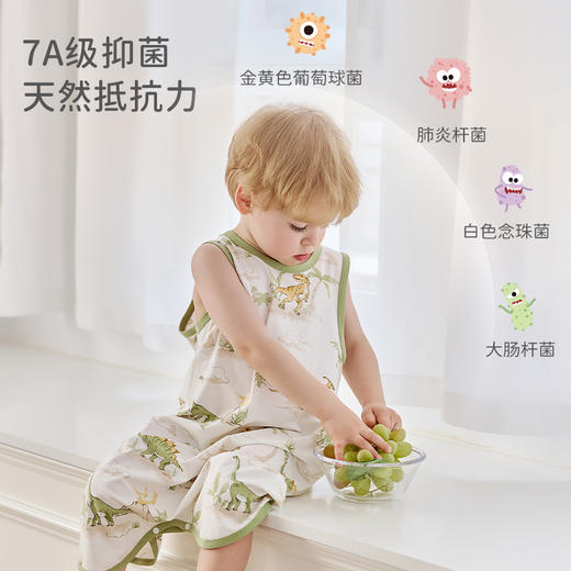 【2025年春夏新品】i-baby/英伦宝贝恒温儿童睡袍宝宝背心式睡裙夏季男童女童家居服 商品图4