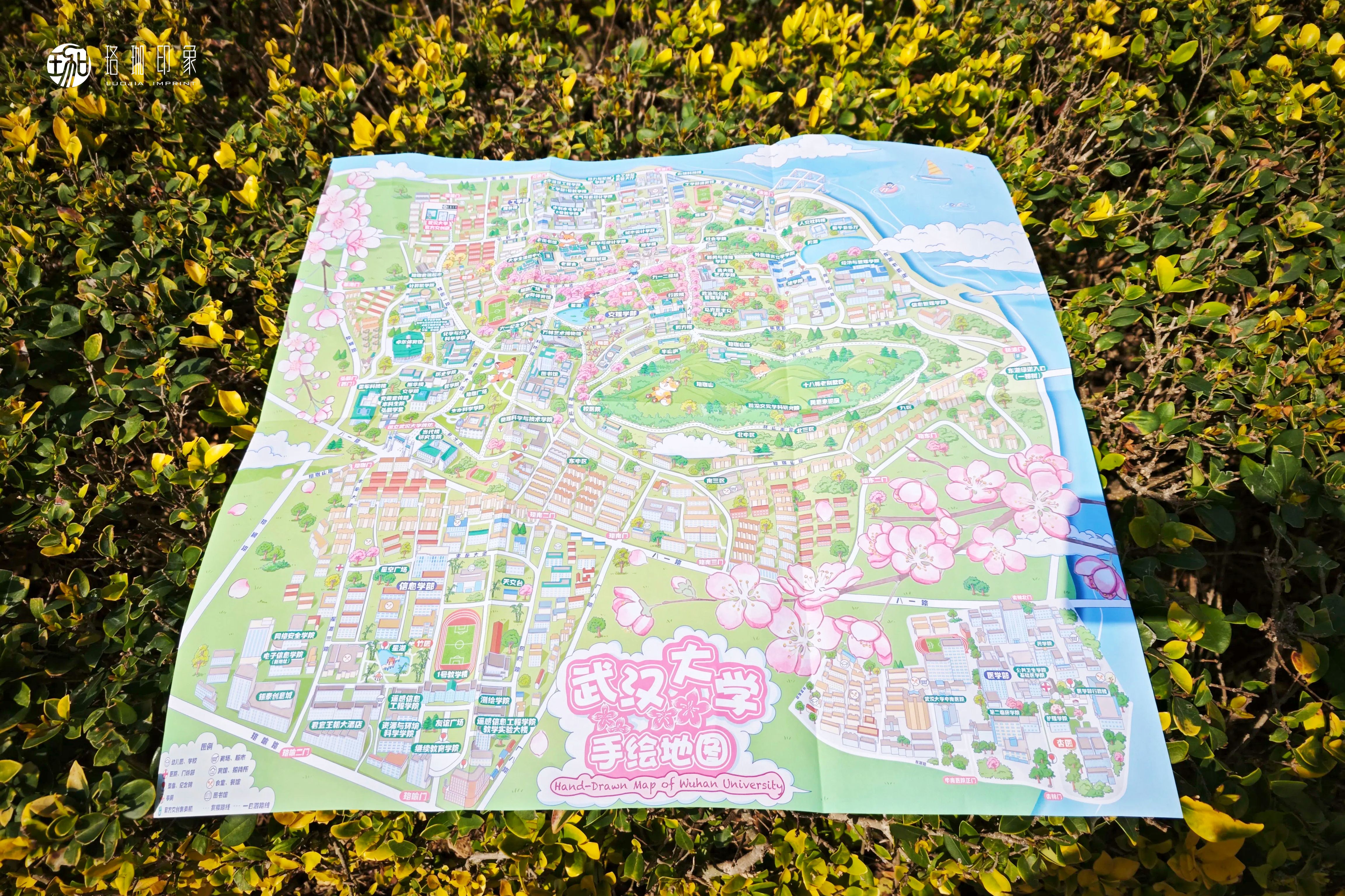 武汉大学手绘地图