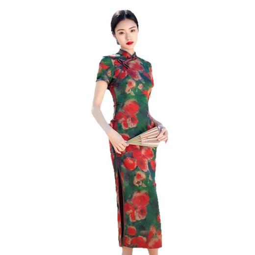 GX复古国风中长小个子提花旗袍2025春夏新款年轻女士宴会旗袍连衣裙 商品图4