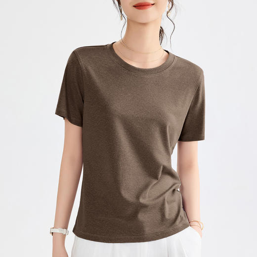 【专柜大牌品质】轻奢简约天丝亚麻短袖 莱赛尔清凉柔软T恤 商品图7