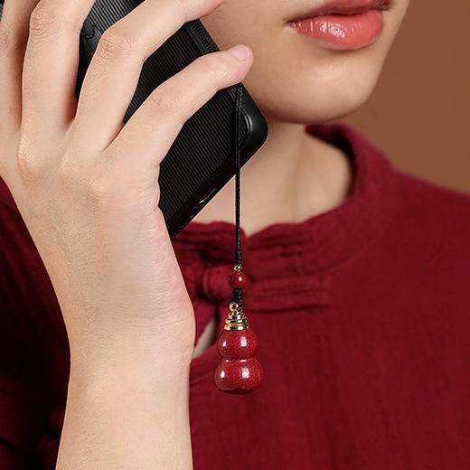 雀说 朱砂葫芦吊坠紫金砂福禄项链钥匙扣男吊坠5ZF-8981 商品图1