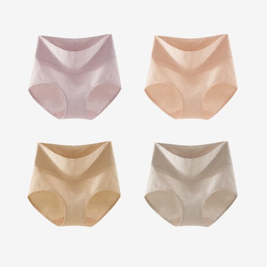 丁摩 女士高腰内裤女【4条装】整裤7A抗菌色纺无染收腹纯棉彩棉底档三角裤5ZF-316 商品图5