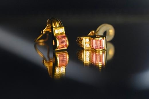 碧玺黄金耳饰 商品图2