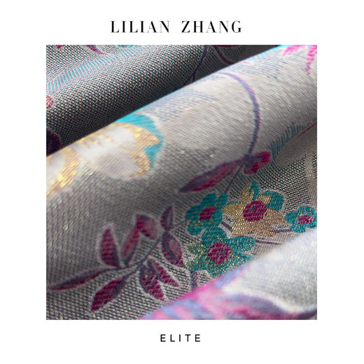 E系列“定制”—「东方意蕴」——“中式老钱”——银灰织锦花连衣裙 2501005 商品图1