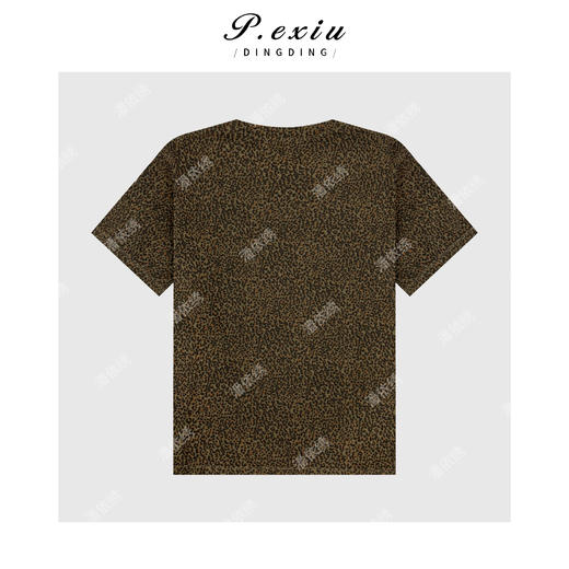 03-4潘依绣丁丁宠粉PanYiXiu/潘依绣复古豹纹时髦高级感百搭短袖T恤 WH00285 商品图2