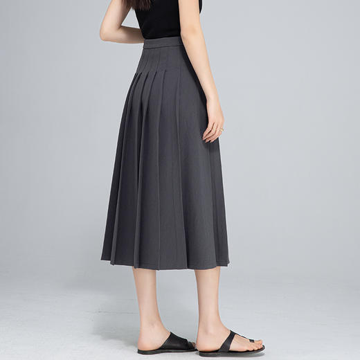 丁摩 小个子知识分子风西装百褶裙中长款女春装新款显瘦半身裙5ZF-65437 商品图0