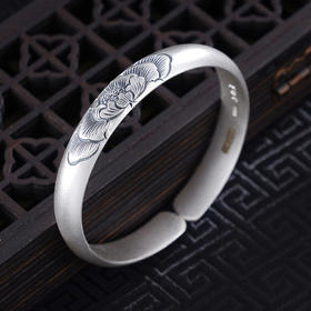 子佩集S999银【香雾染花】手工纯银手镯原创设计【55011201】2503