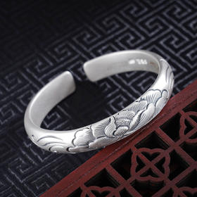 子佩集S999银【花满人间】手工纯银手镯原创设计【55011227】2503