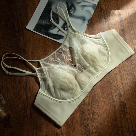 春夏新品内衣性感蕾丝黑色蕾丝内衣女防下垂收副乳无钢圈薄美背文胸罩 商品图3