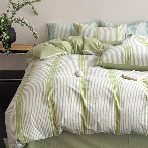 【条纹提花四件套】A类床上四件套全棉柔软裸睡条纹提花被套床品件套新 商品图8