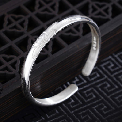 子佩集S999银【白莲初绽】手工纯银手镯原创设计【55021120】2503 商品图1