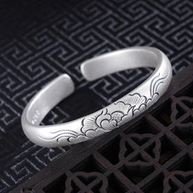 子佩集S999银【花影横斜】手工纯银手镯原创设计【55011204】2503