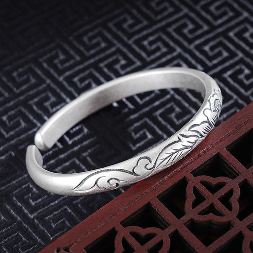 子佩集S999银【韶光留影】手工纯银手镯原创设计【55011226】2503 商品图1