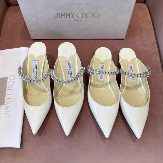 Jimmy Choo BING 牛皮 女士休闲单鞋 平底高跟女款 白色（HC） 商品图0