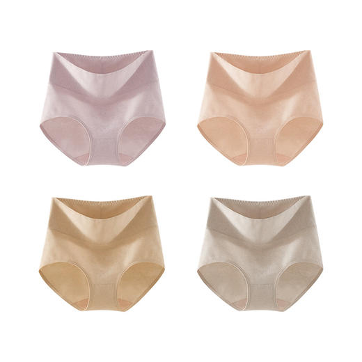 丁摩 女士高腰内裤女【4条装】整裤7A抗菌色纺无染收腹纯棉彩棉底档三角裤5ZF-316 商品图4