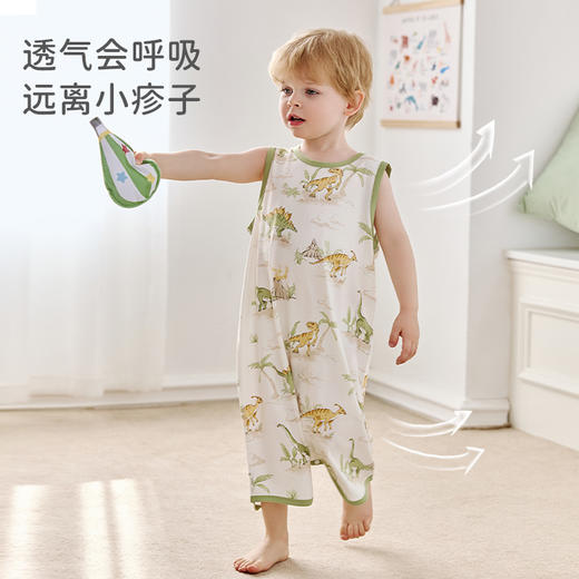 【2025年春夏新品】i-baby/英伦宝贝恒温儿童睡袍宝宝背心式睡裙夏季男童女童家居服 商品图3