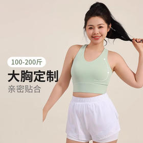 【限时秒】YOGACODE【火树银花系列】大码运动内衣女防震固定杯遮副乳加大文胸胖mm健身背心DWB215025