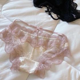 纯欲风性感女士蕾丝内裤女纯棉全棉抗菌裆低腰大码女生女式内裤