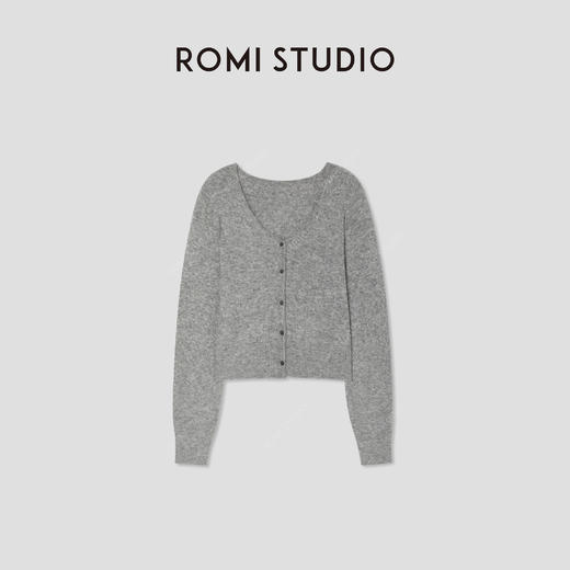 ROMI STUDIO“温柔随性”羊毛混纺长袖V领软糯毛织开衫 RW24ASB1440 商品图0