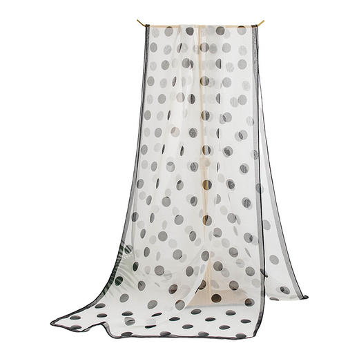 丁摩 高端法式桑蚕丝丝巾黑色波点丝巾真丝女长条高级感围巾披肩薄春夏5ZF-9606 商品图4