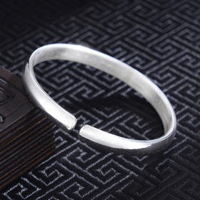 子佩集S999银【莲香四溢】手工纯银手镯原创设计【55021117】2503