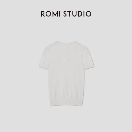 ROMI STUDIO“简约优雅”棉质圆领短袖超软洗水套头毛衫 RWCSSY1585 商品图1