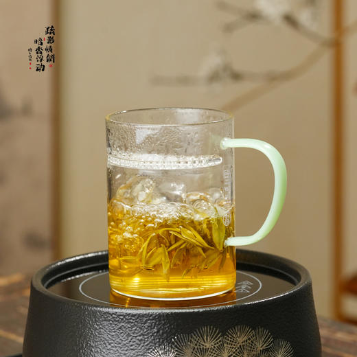 暗香疏影/松风杯月牙过滤款/高硼硅耐热玻璃家用绿茶杯可煮茶 商品图0
