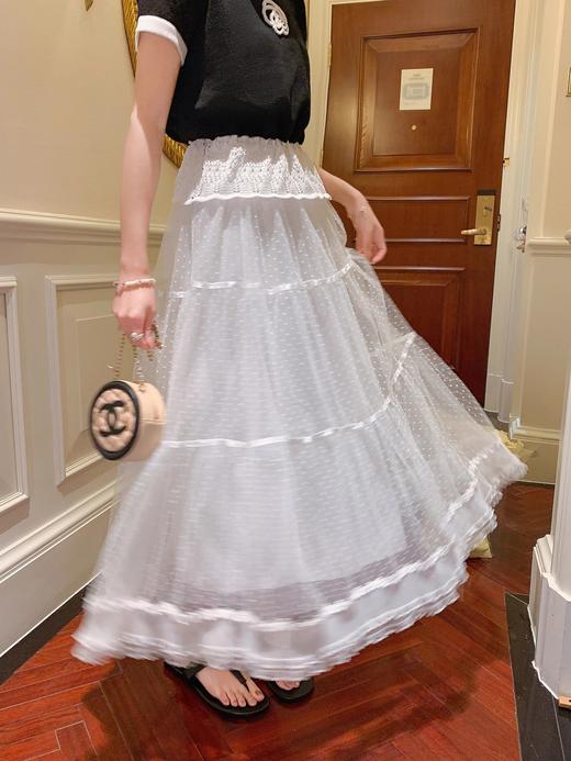 张心子【仲夏山茶】春夏蕾丝小香风弹力针织衫上衣 U2503058 商品图1