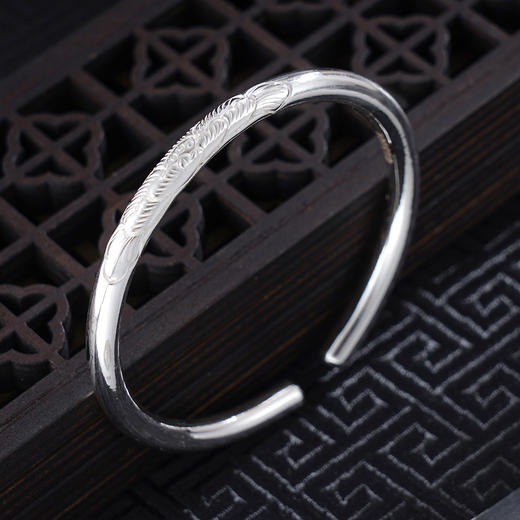 子佩集S999银【繁花明媚】手工纯银手镯原创设计【55013101】2503 商品图3