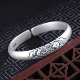 子佩集S999银【福花盛开】手工纯银手镯原创设计【55011210】2503