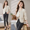 贝壳扣麻料小香气质外套，时尚甜美刺绣百搭气质短外套MCXZ6809 商品缩略图0