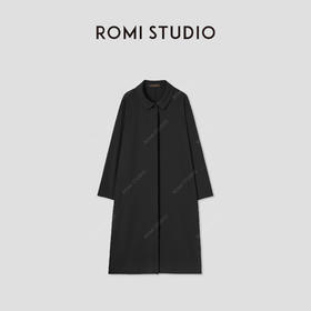 ROMI STUDIO“自在洒脱”绵羊毛混纺轻盈感宽松风衣外套 RWCRWD1622