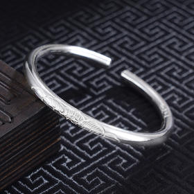 子佩集S999银【繁花明媚】手工纯银手镯原创设计【55013101】2503