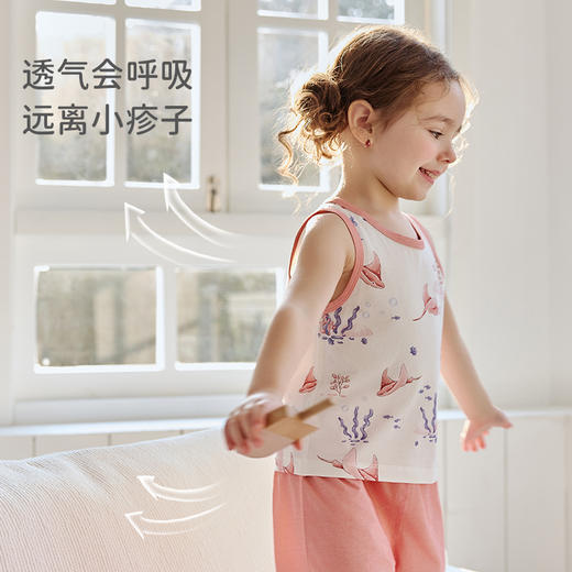 【2025年春夏新品】i-baby/英伦宝贝针织抑菌恒温吊带小背心宝宝夏季内衣男童女童家居服睡衣（3件装） 商品图3