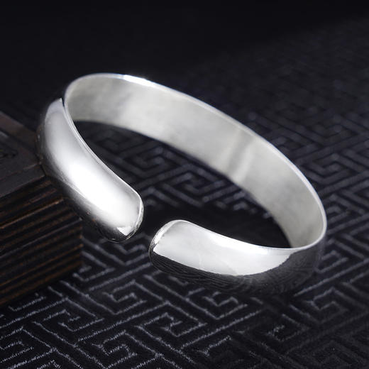 子佩集S999银【莲心映月】手工纯银手镯原创设计【55021132】2503 商品图2