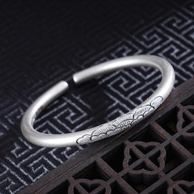 子佩集S999银【花间细语】手工纯银手镯原创设计【55013201】2503