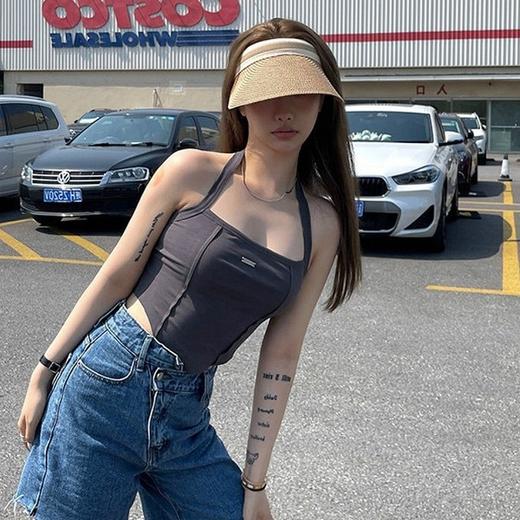 雀说 遮阳帽子女夏季空顶防晒防紫外线沙滩出游草编草帽太阳帽5ZF-3172 商品图2