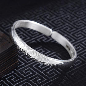 子佩集S999银【花香满溢】手工纯银手镯原创设计【55011104】2503