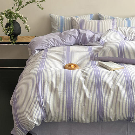 【条纹提花四件套】A类床上四件套全棉柔软裸睡条纹提花被套床品件套新 商品图10