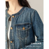 丁摩 圆领小香风牛仔外套女春秋装新款宽松复古水洗气质夹克5ZF-64668 商品缩略图3