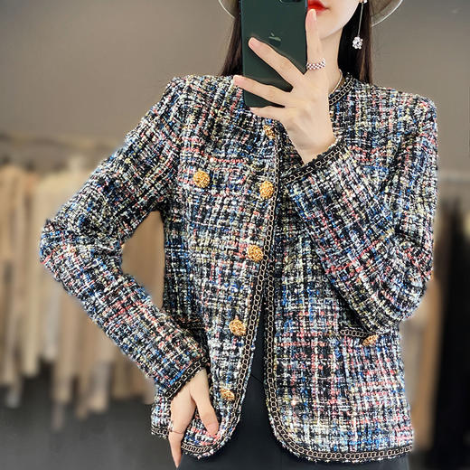 丁摩 小香风外套女春秋新款法式名媛高级感短款外套小个子百搭上衣5ZF-86 商品图0