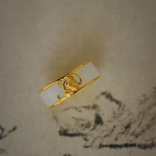 龢盒原创 白玉蝙蝠护佑戒指 商品图2
