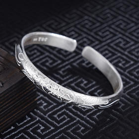 子佩集S999银【花晖人静】手工纯银手镯原创设计【55011116】2503